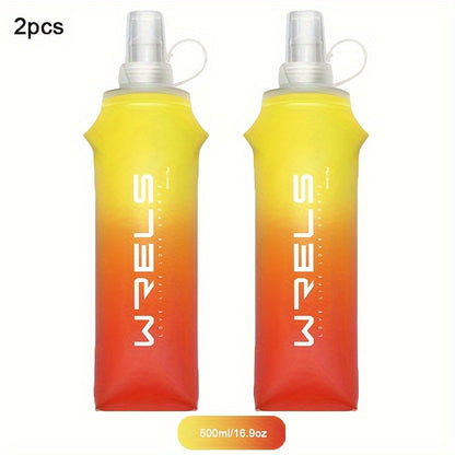 2pcs Collapsible Silicone Water Bottles - 8.5oz & 17oz, BPA-Free