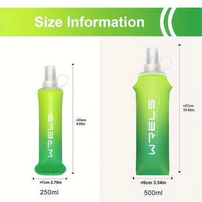 2pcs Collapsible Silicone Water Bottles - 8.5oz & 17oz, BPA-Free