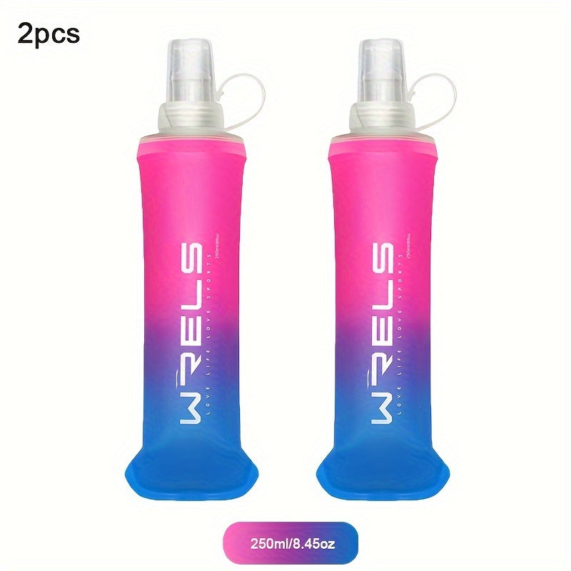 2pcs Collapsible Silicone Water Bottles - 8.5oz & 17oz, BPA-Free