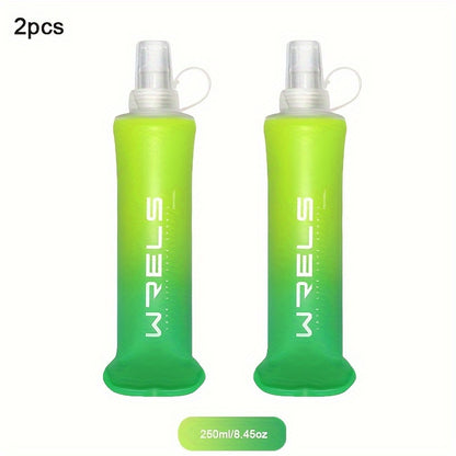 2pcs Collapsible Silicone Water Bottles - 8.5oz & 17oz, BPA-Free