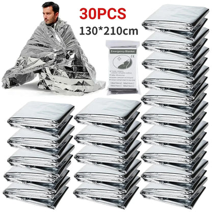 1-10PCS Windproof Waterproof Foil Thermal Blanket