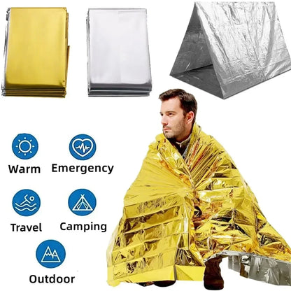 1-10PCS Windproof Waterproof Foil Thermal Blanket