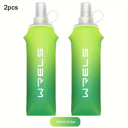 2pcs Collapsible Silicone Water Bottles - 8.5oz & 17oz, BPA-Free