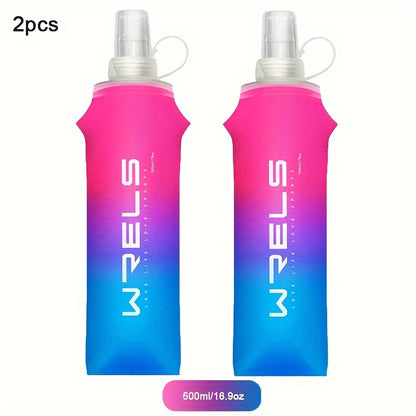 2pcs Collapsible Silicone Water Bottles - 8.5oz & 17oz, BPA-Free